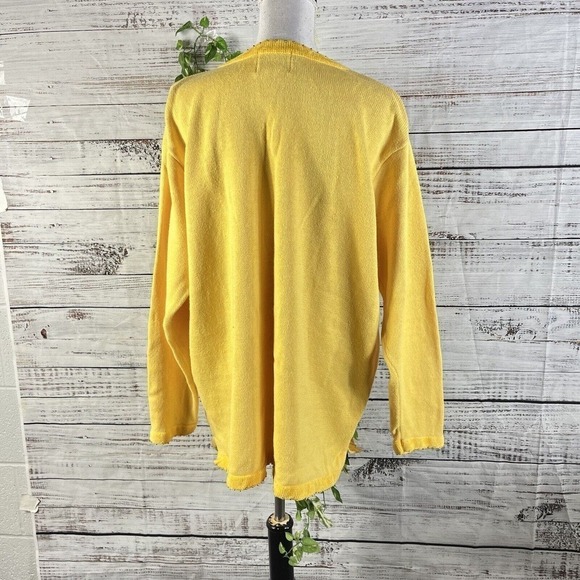 The Quacker Factory Sweater Plus size 1X Yellow Butterfly Sequins Beads Summer - Picture 14 of 15
